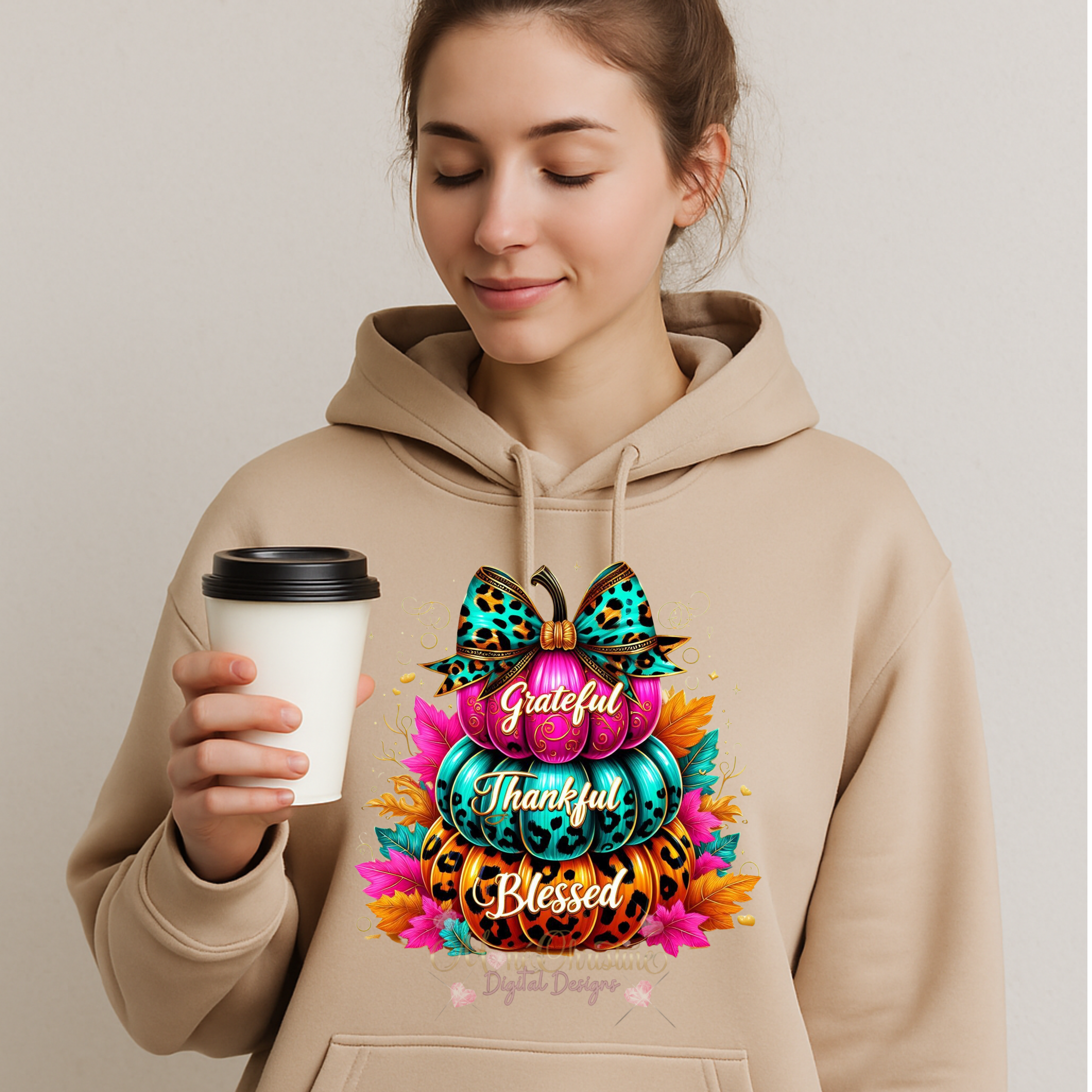 Colorful Pumpkins - Thankful, Grateful, Blessed