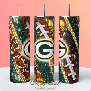 Football Glitter Tumbler