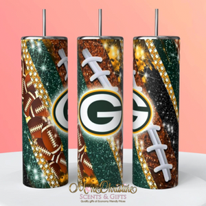 Football Glitter Tumbler