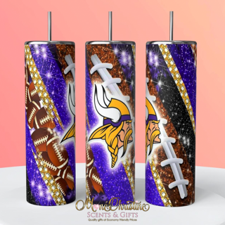 Football Glitter Tumbler