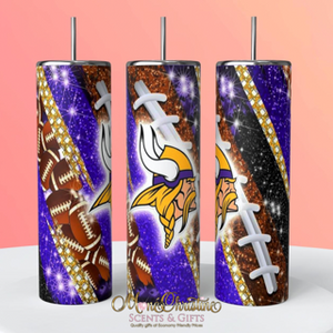 Football Glitter Tumbler