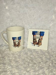 Assorted Mugs with matching coasters