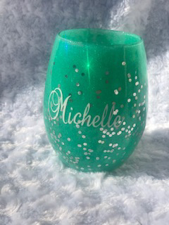 Full Glitter Stemless Wine Glass