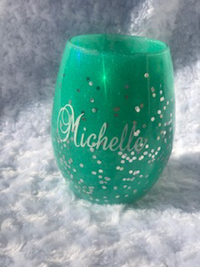 Full Glitter Stemless Wine Glass