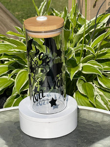 Glass Tumblers with Bamboo lids