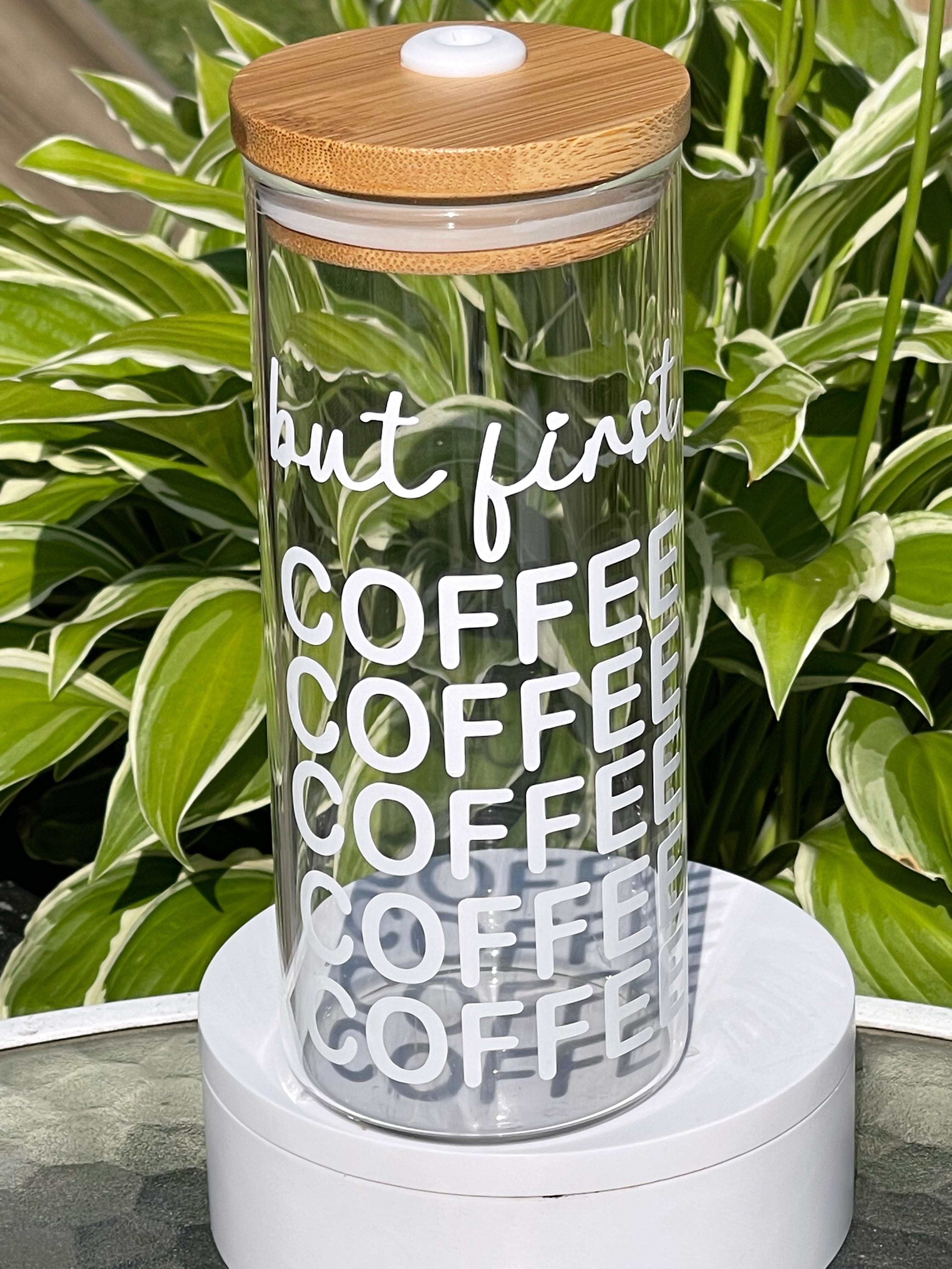 Glass Tumblers with Bamboo lids
