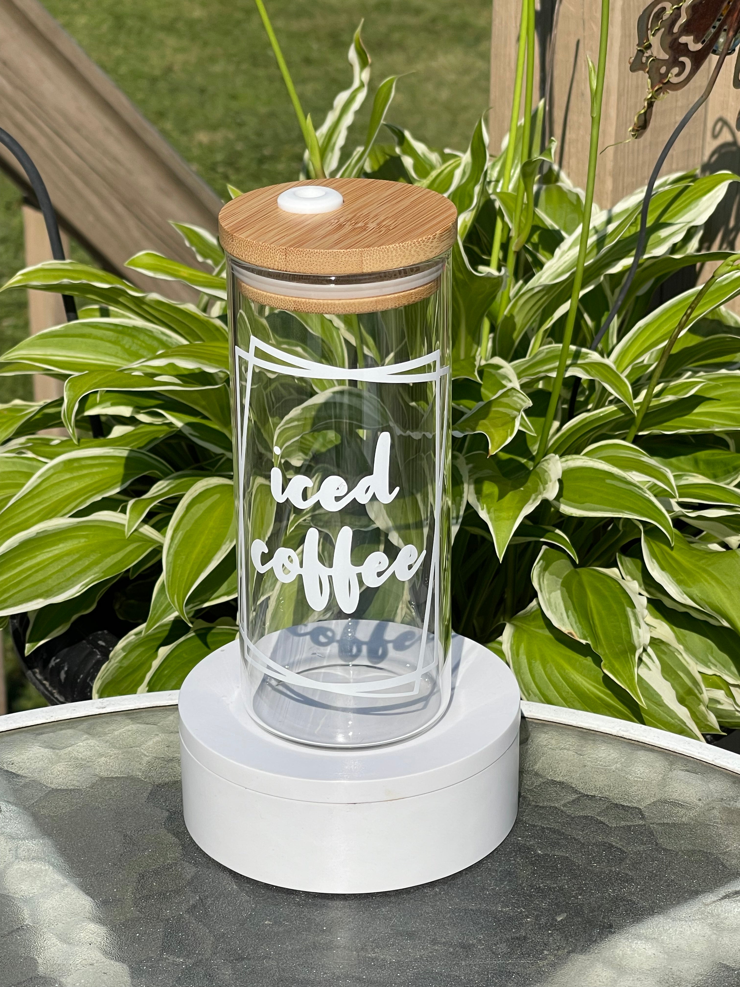 Glass Tumblers with Bamboo lids