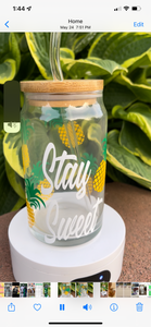 Glass Tumblers with Bamboo lids