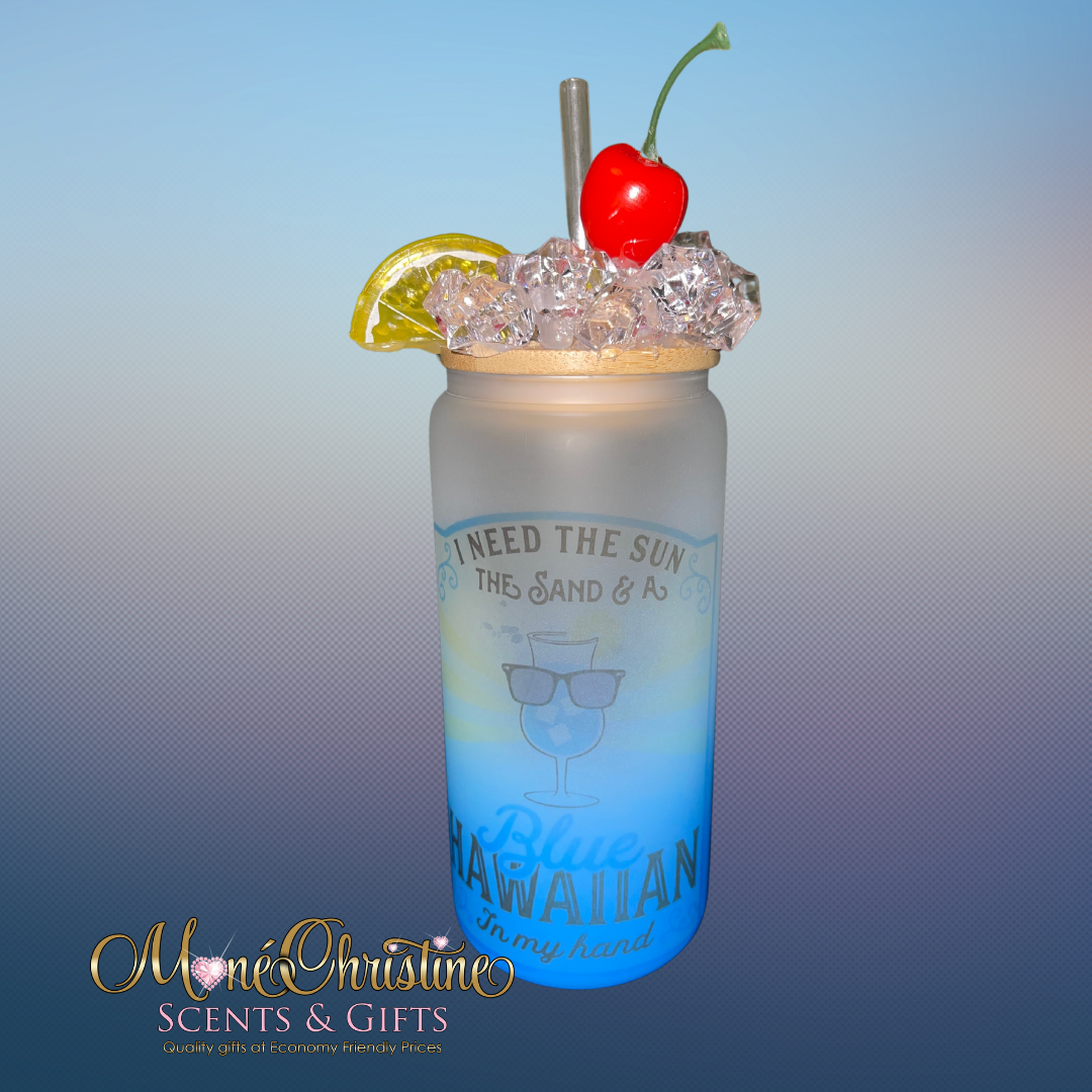 Frosted Glass Tumblers with faux ice lids